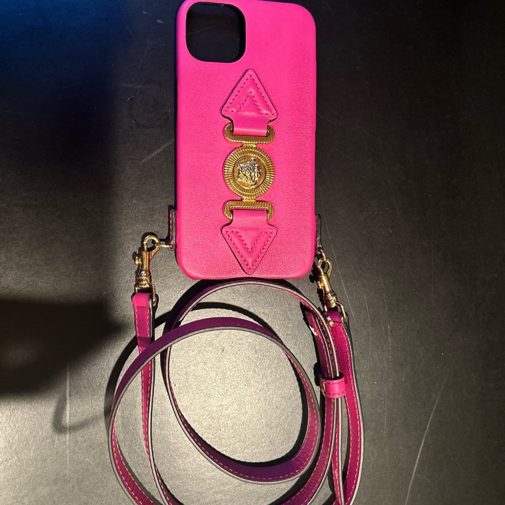 Pink and Purple Phone Case with Strap